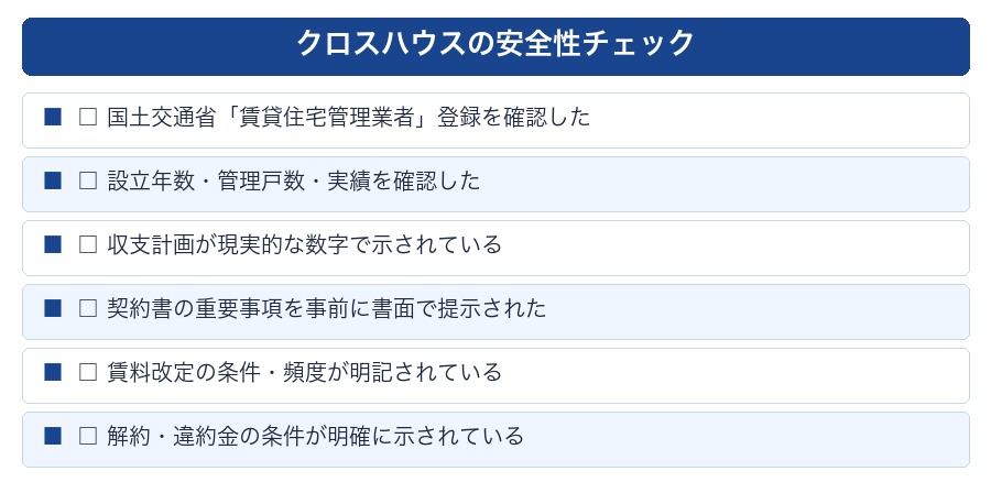 安全なサブリース会社を見分けるチェックリスト