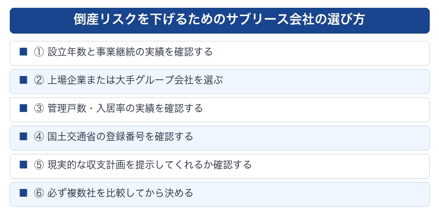 倒産リスクを下げる会社選び6ポイント